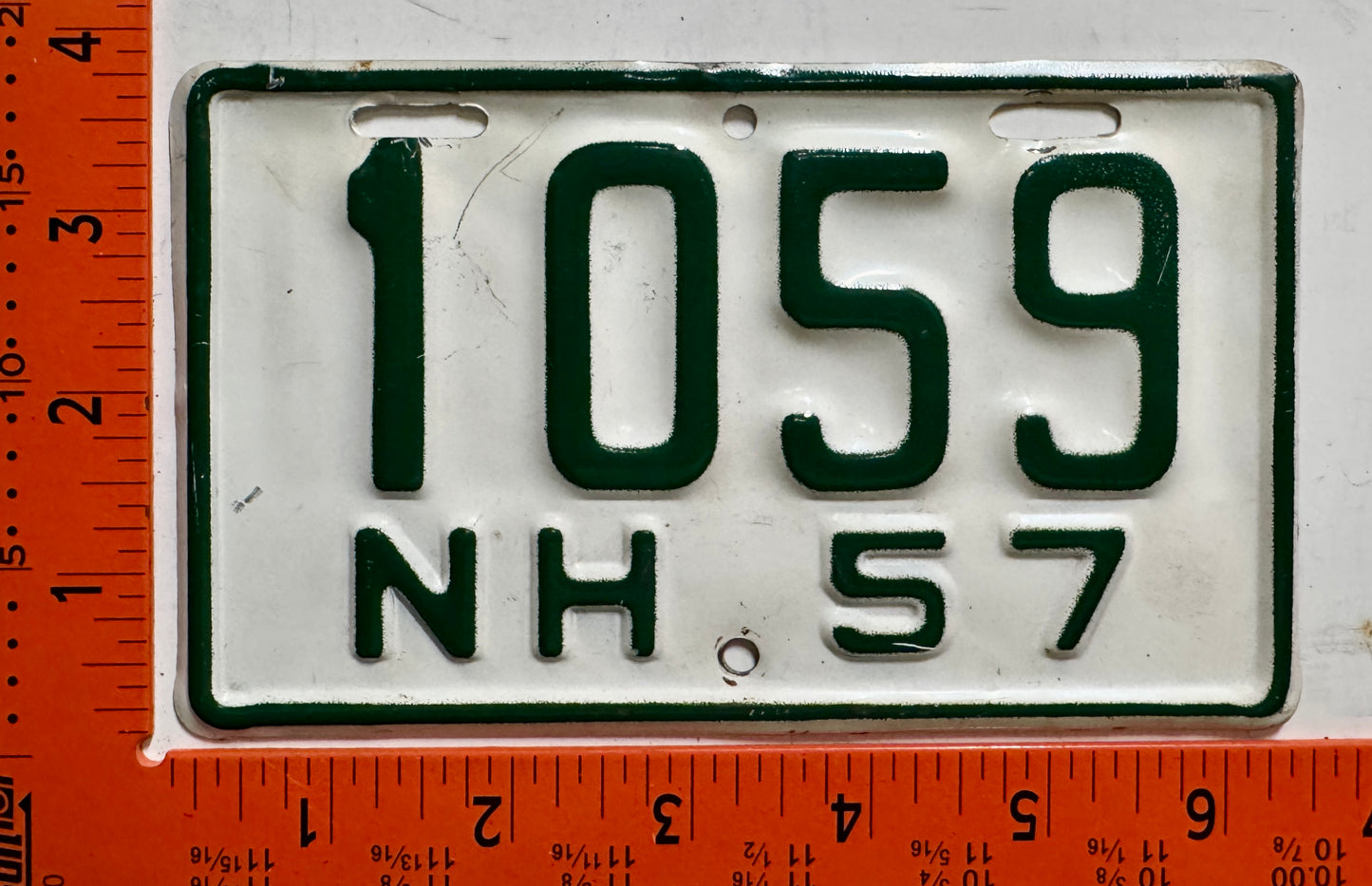 1957 New Hampshire #1059 Motorcycle License Plate