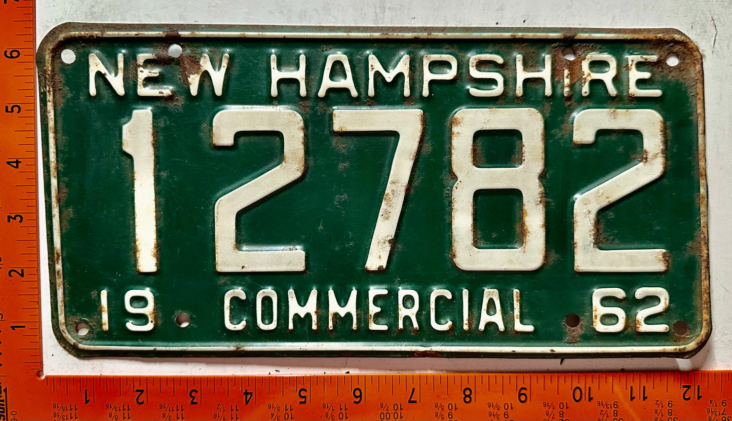1962 New Hampshire #12782 Commercial License Plate