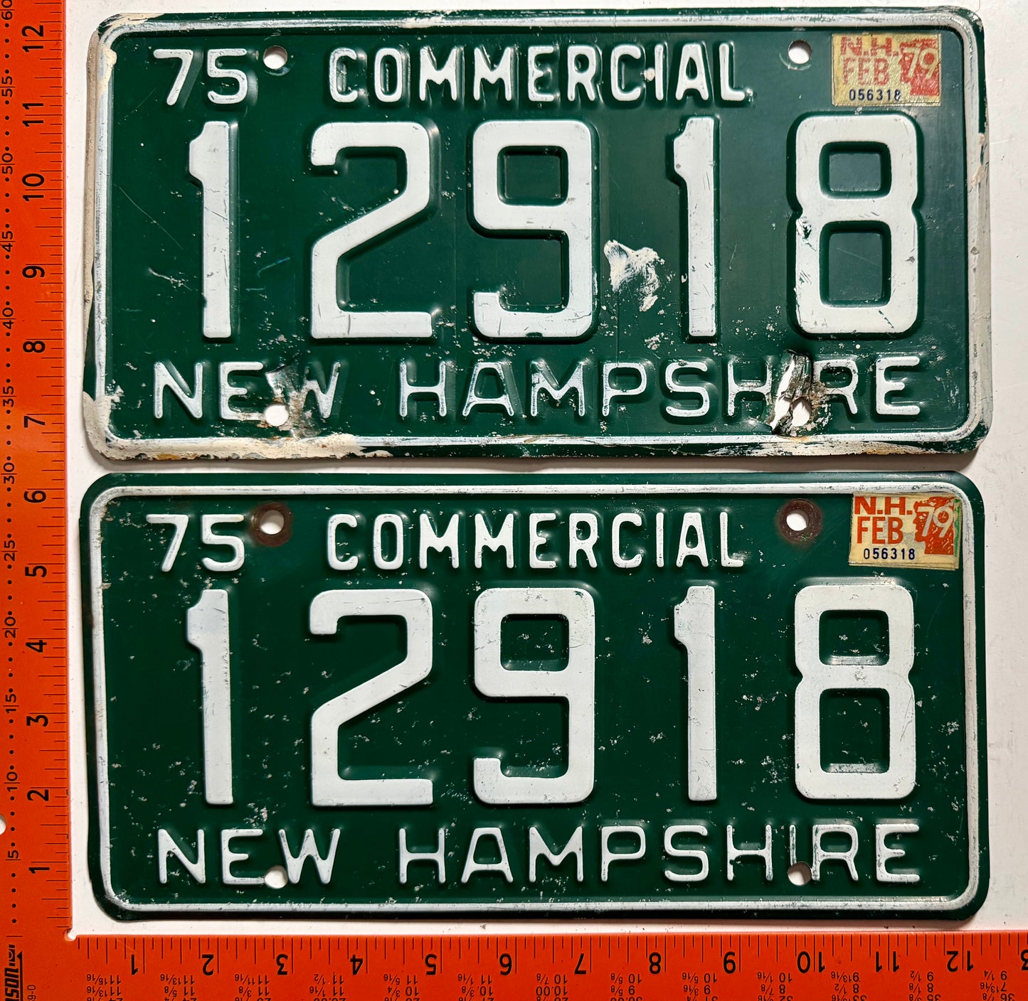 1979 New Hampshire #12918 Commercial License Plate (Pair)