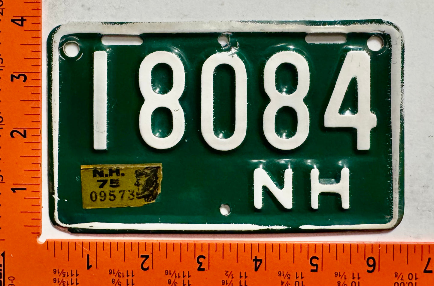 1975 New Hampshire #18084 Motorcycle License Plate