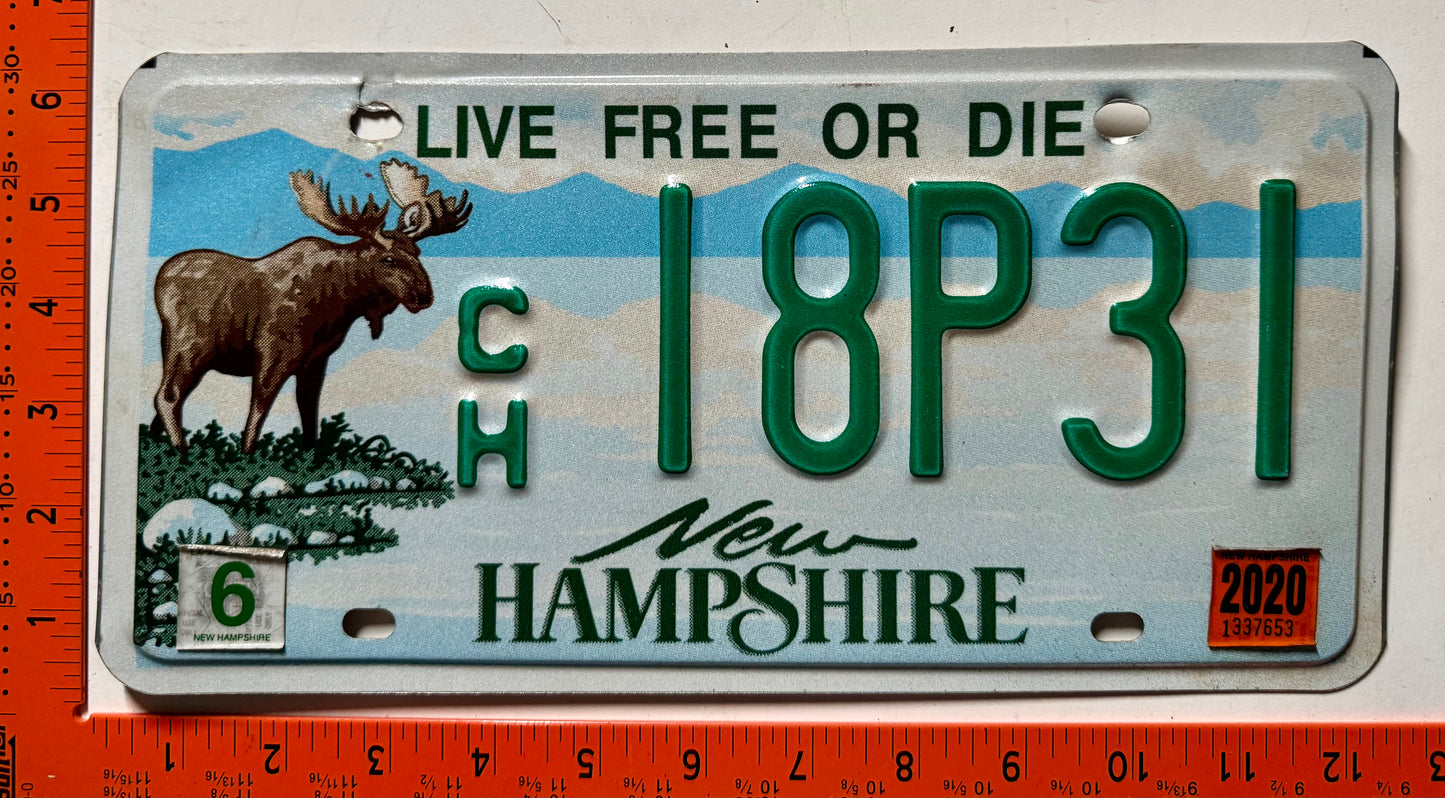 2020 New Hampshire #C/H 18P31 Moose License Plate