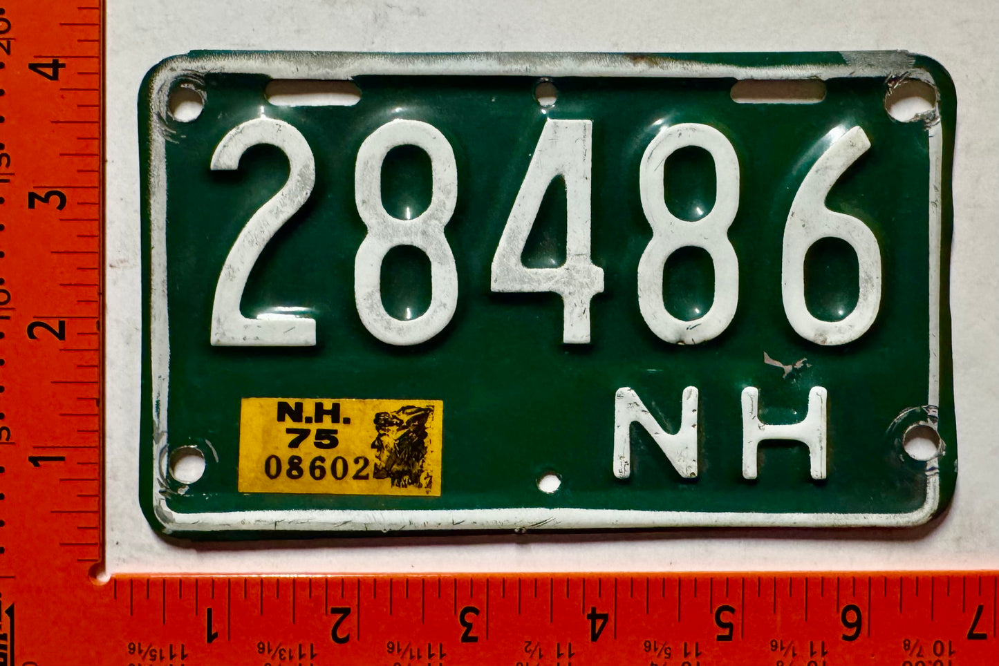1975 New Hampshire #28486 Motorcycle License Plate