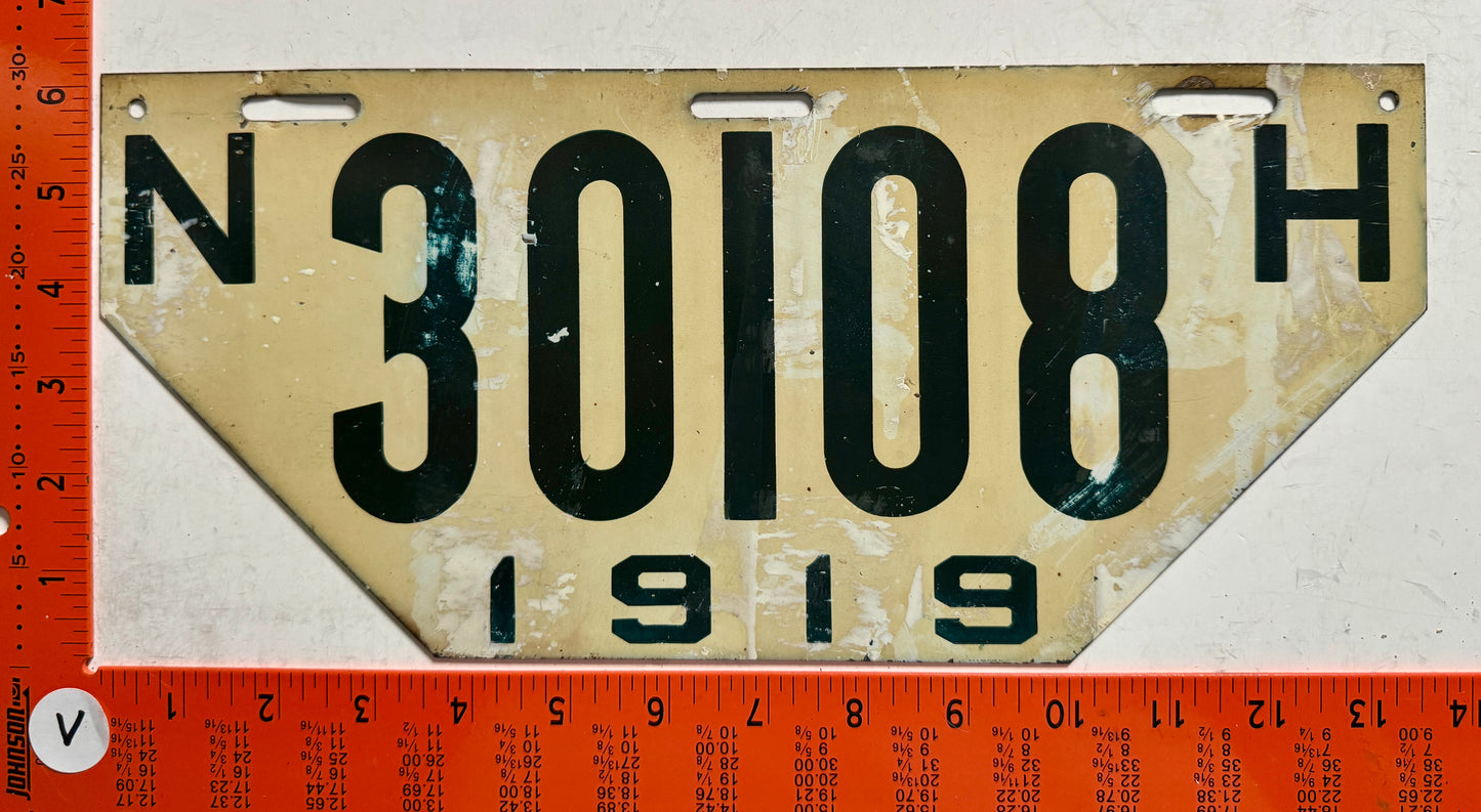 1919 New Hampshire #30108 Non-Resident License Plate (Pair)