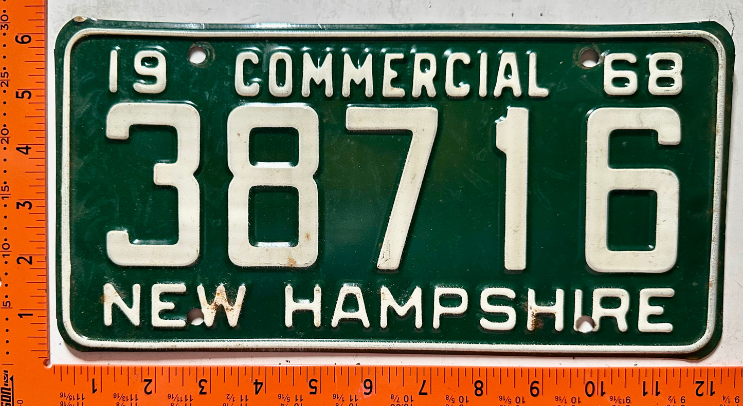 1968 New Hampshire #38716 Commercial License Plate
