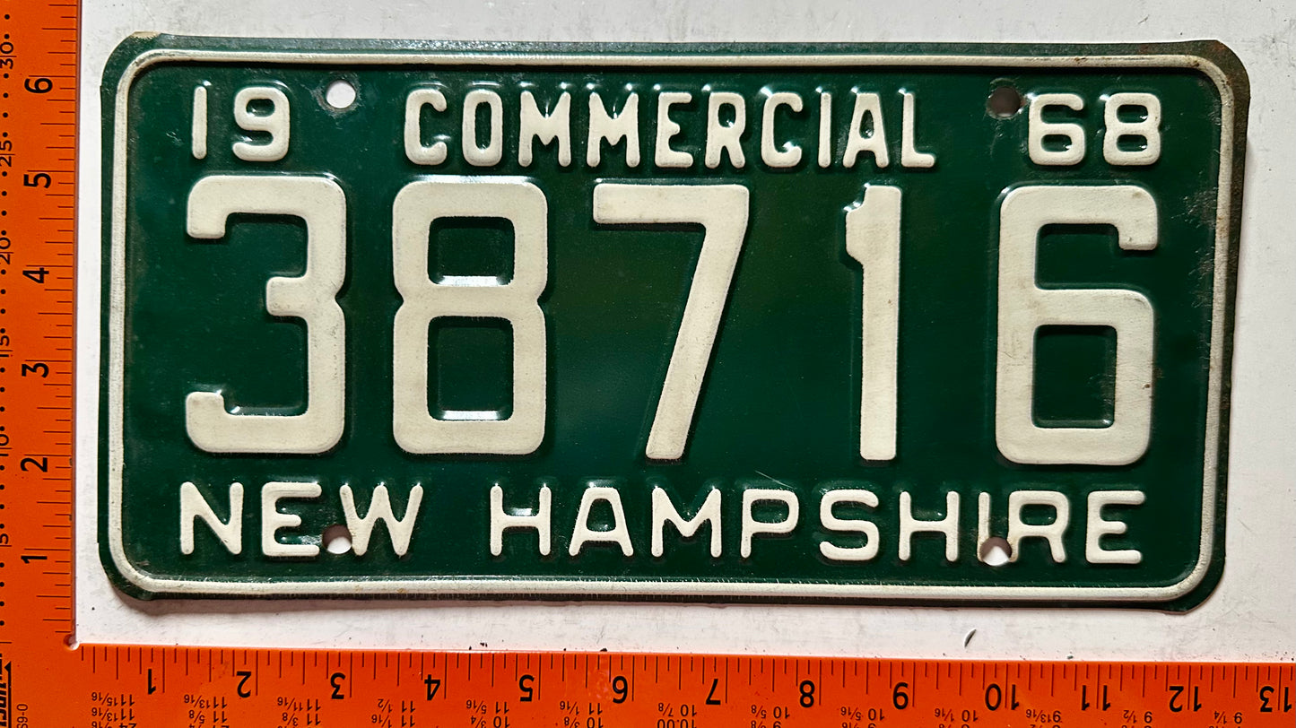 1968 New Hampshire #38716 Commercial License Plate