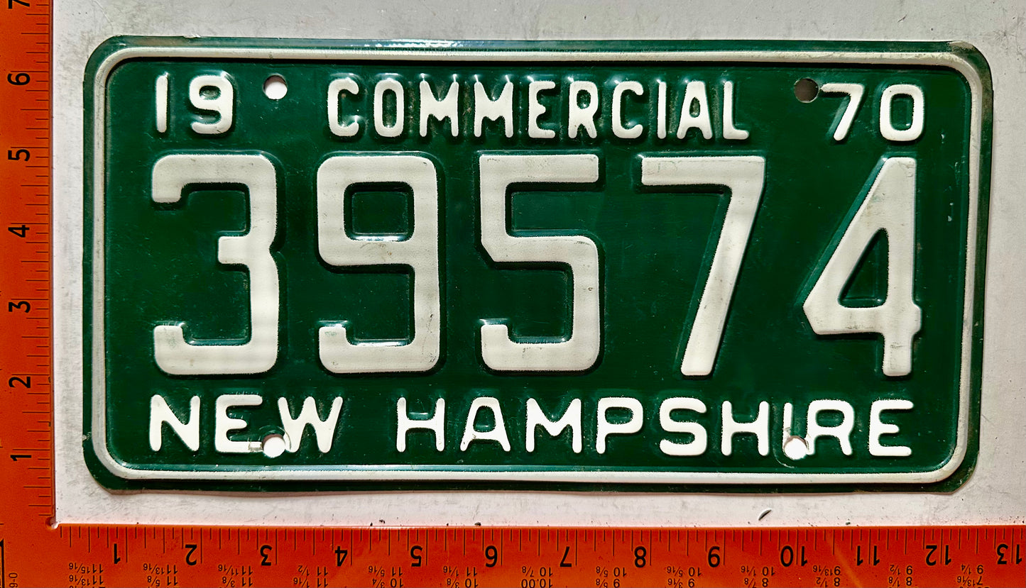 1970 New Hampshire #39574 Commercial License Plate