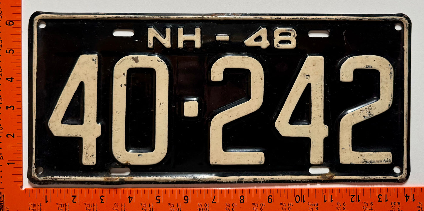 1948 New Hampshire #40-242 Passenger License Plate