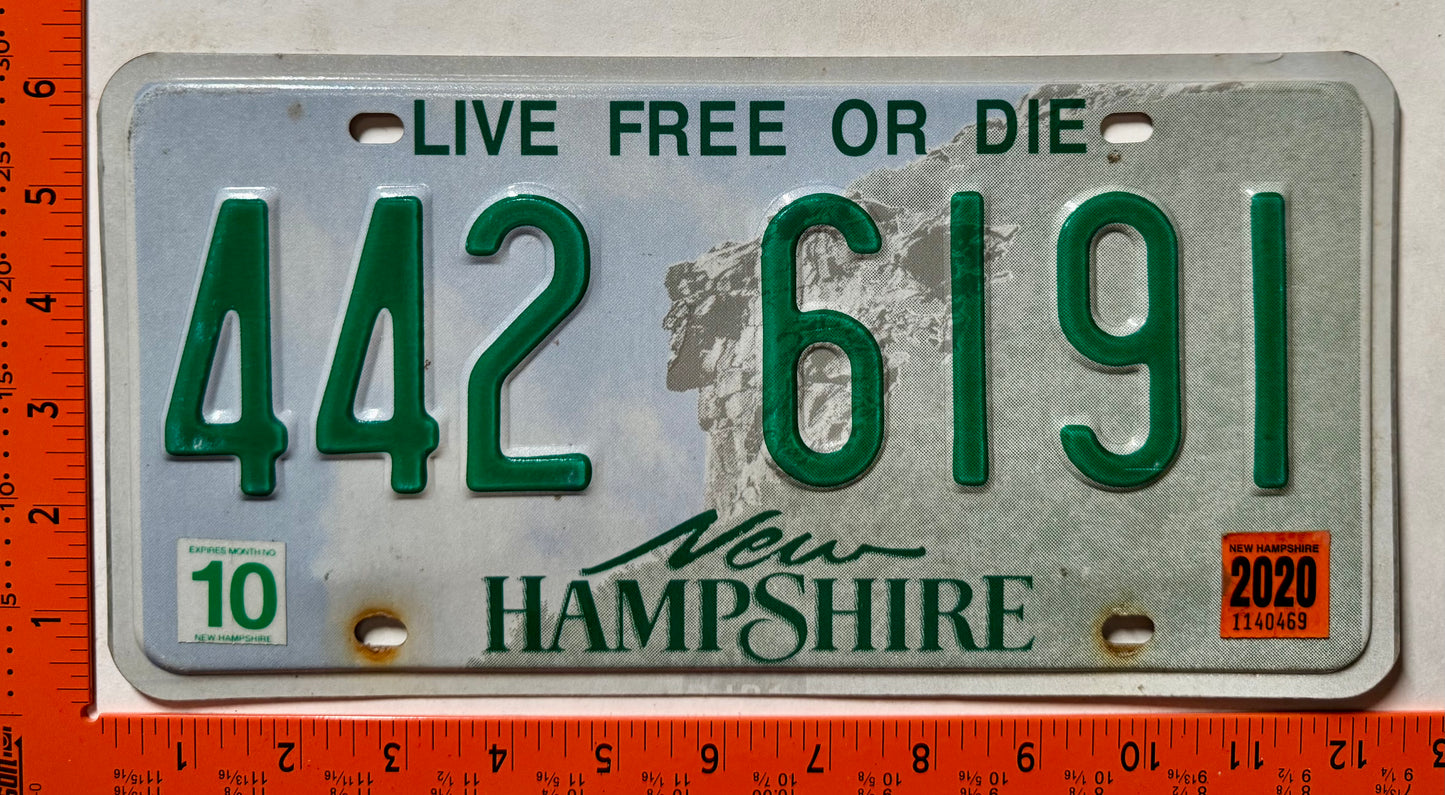 2020 New Hampshire #442 6191 Passenger License Plate