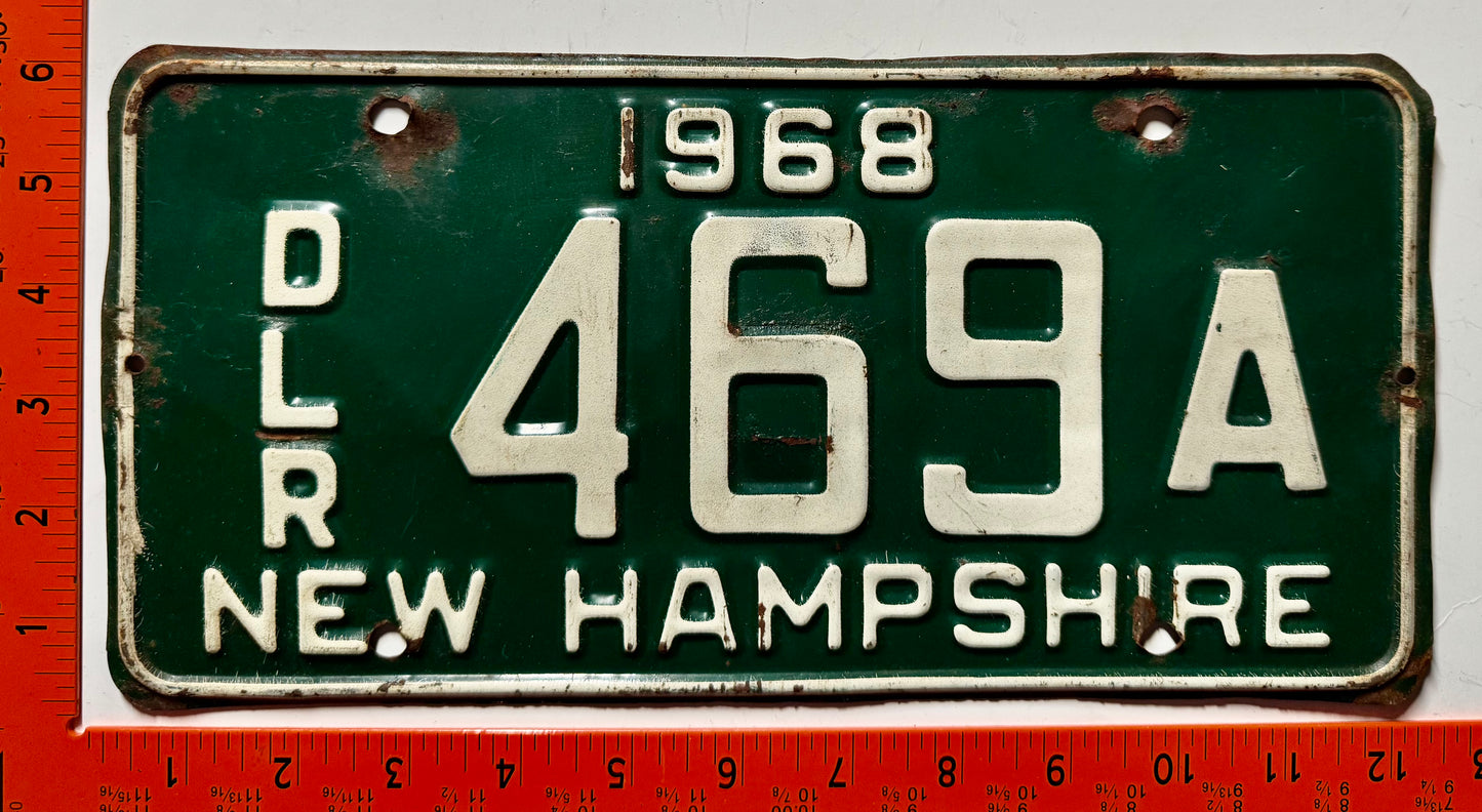 1968 New Hampshire #469A Dealer License Plate