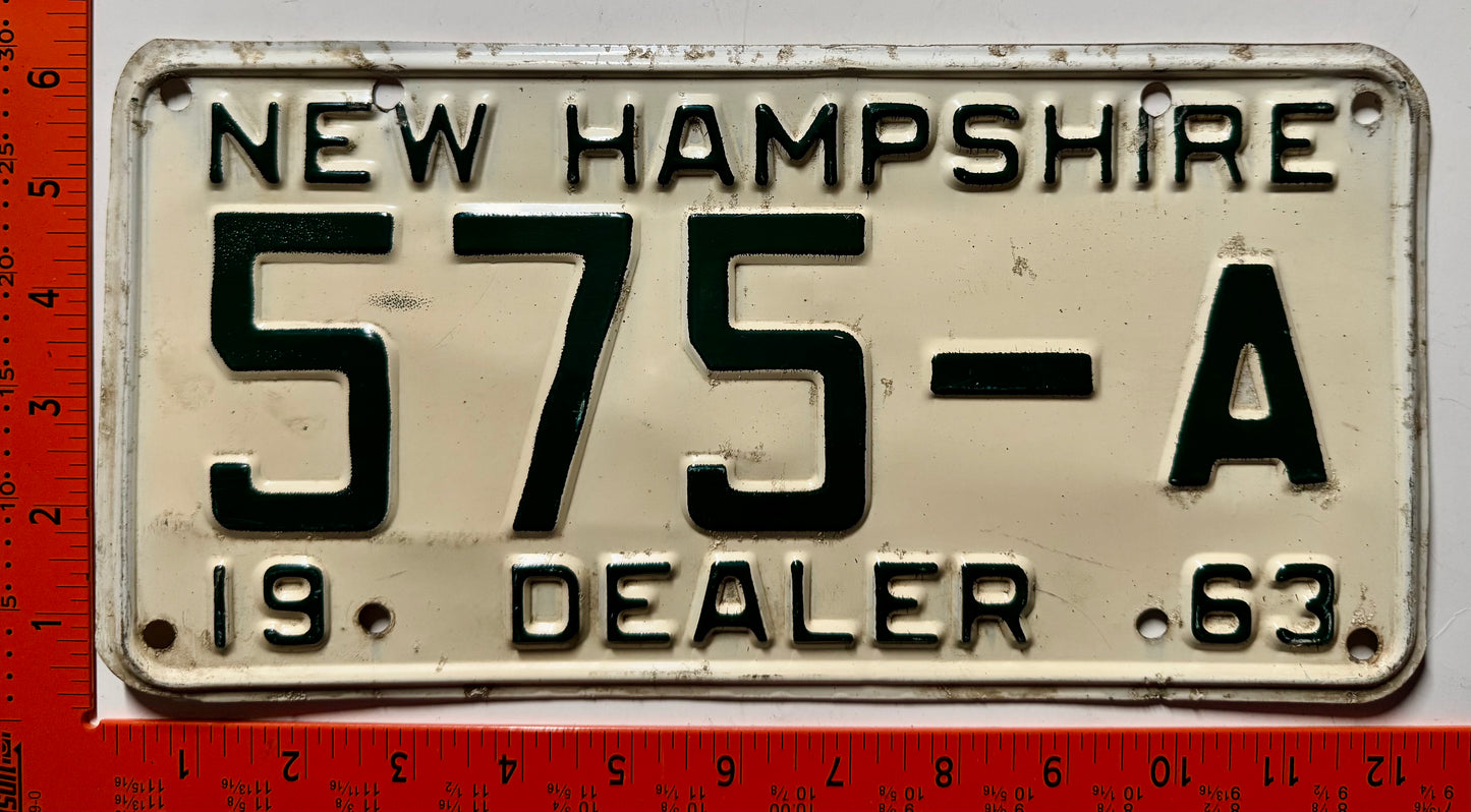 1963 New Hampshire #575-A Dealer License Plate