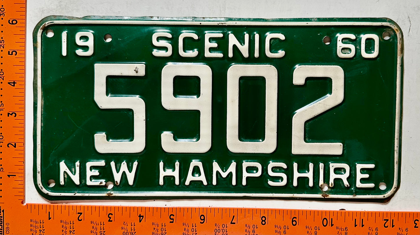 1960 New Hampshire #5902 Passenger License Plate