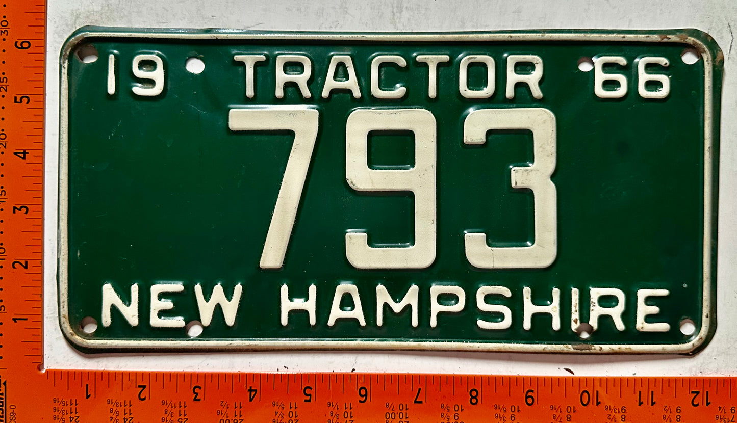 1966 New Hampshire #793 Tractor License Plate