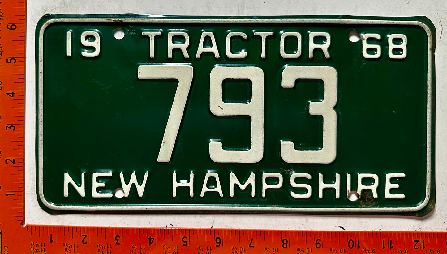 1968 New Hampshire #793 Tractor License Plate