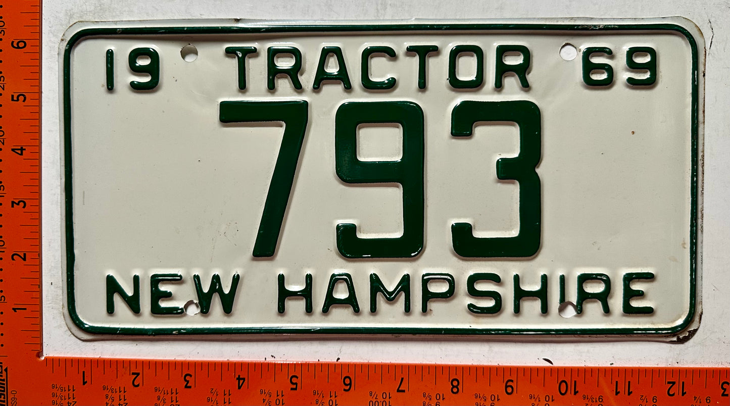 1969 New Hampshire #793 Tractor License Plate