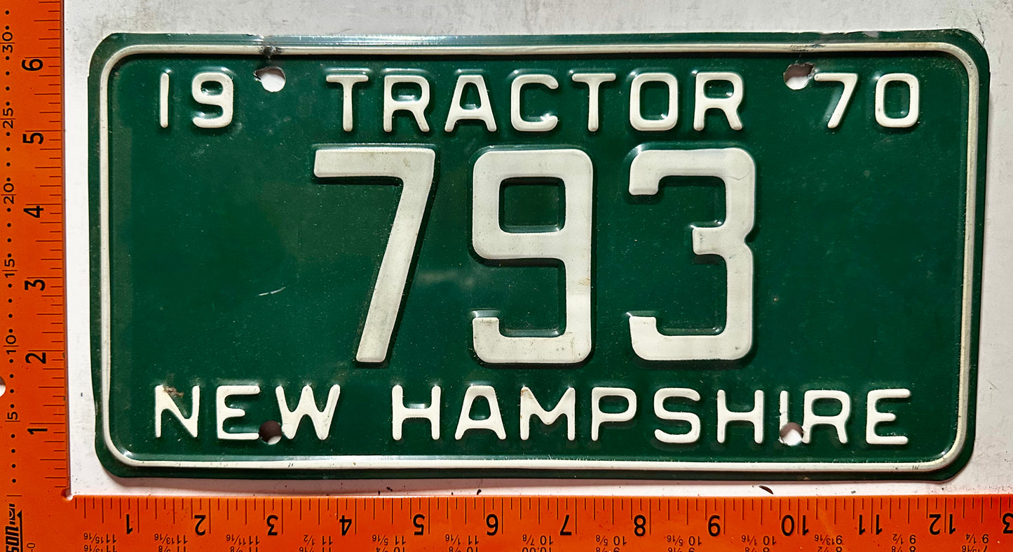 1970 New Hampshire #793 Tractor License Plate
