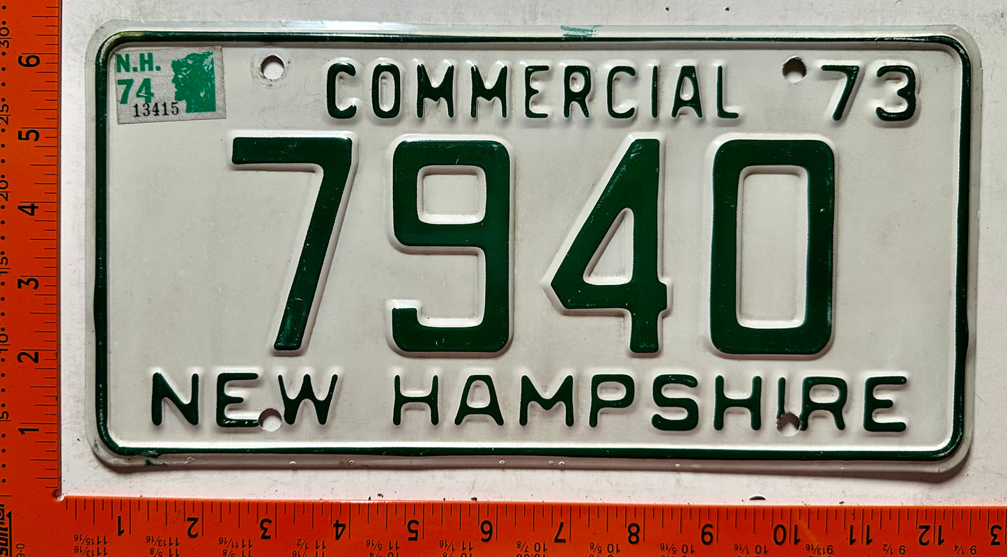 1974 New Hampshire #7940 Commercial License Plate