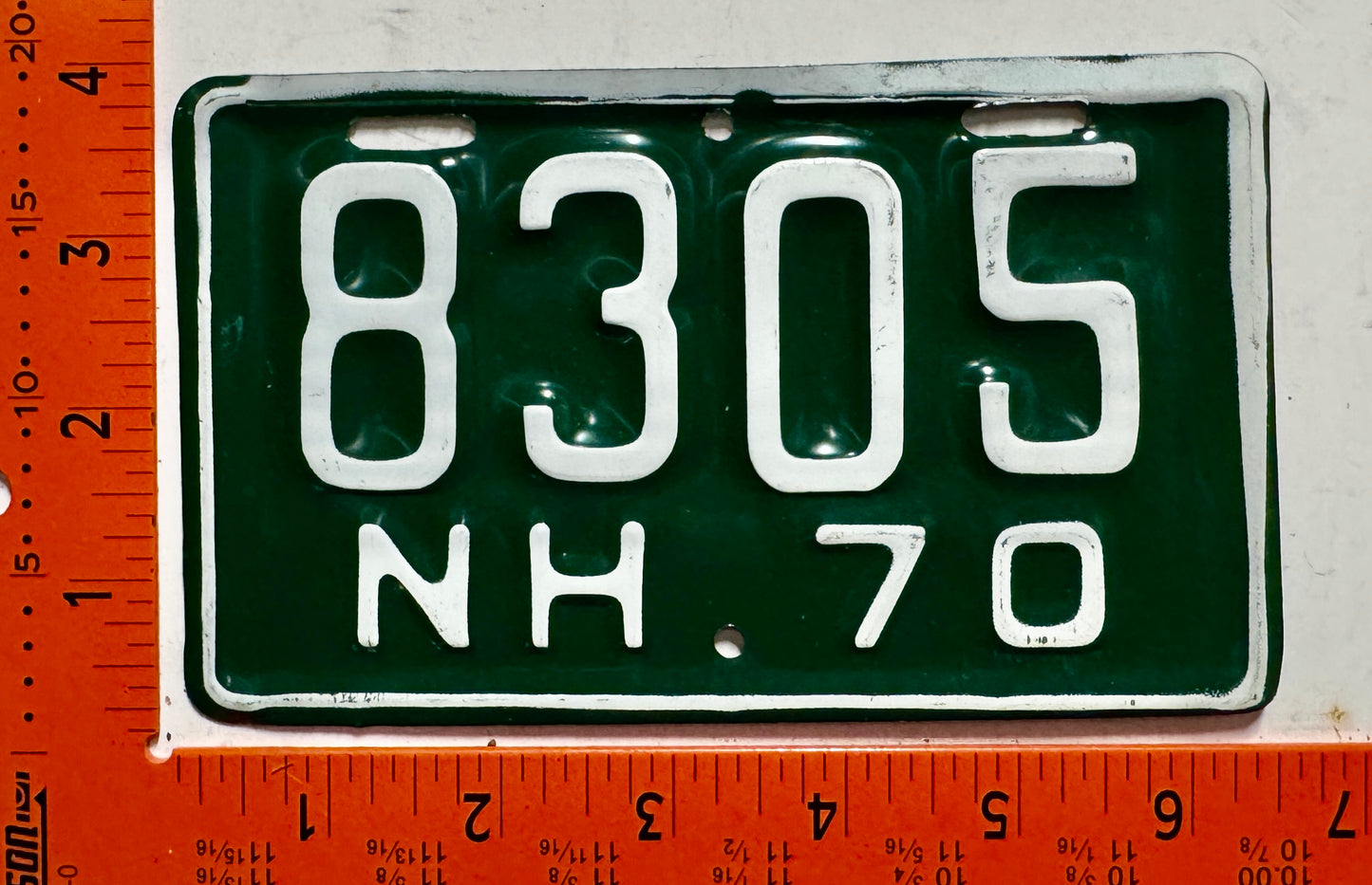 1970 New Hampshire #8305 Motorcycle License Plate