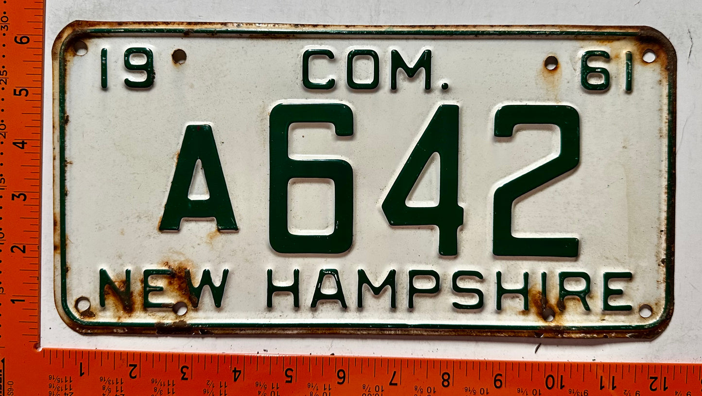 1961 New Hampshire #A642 Commercial License Plate
