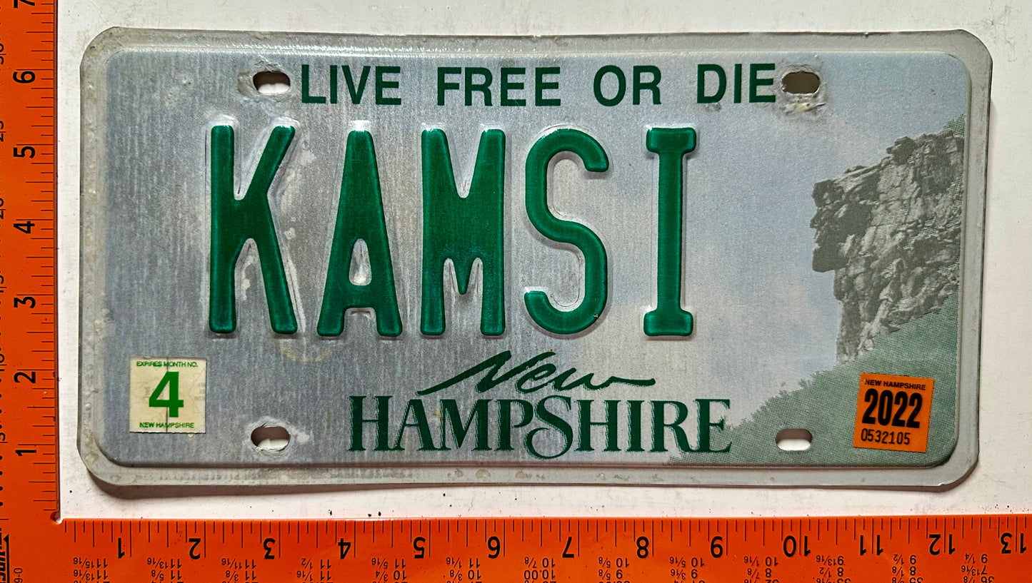 2022 New Hampshire #KAMSI Passenger Vanity License Plate