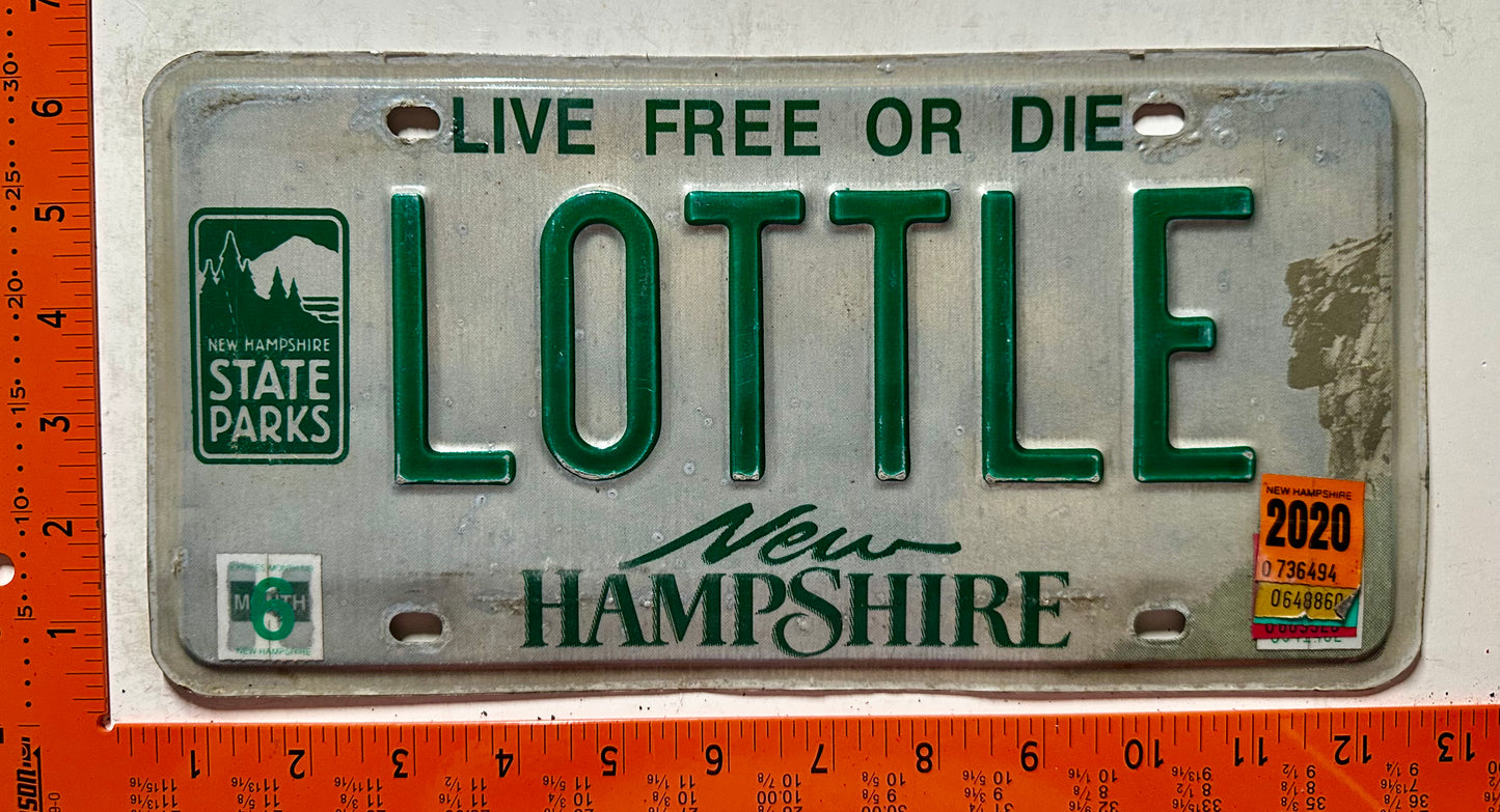 2020 New Hampshire #LOTTLE State Parks Vanity License Plate