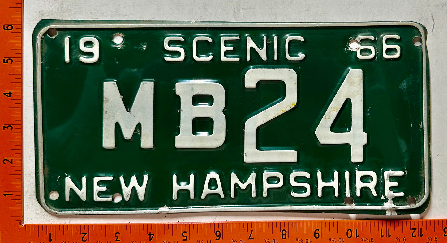 1966 New Hampshire #MB24 Passenger License Plate