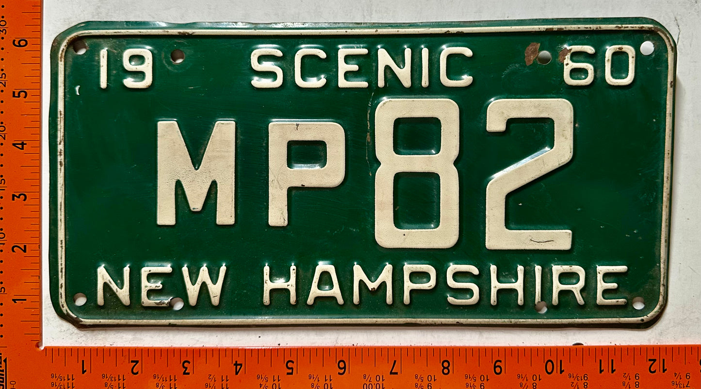 1960 New Hampshire #MP82 Passenger License Plate