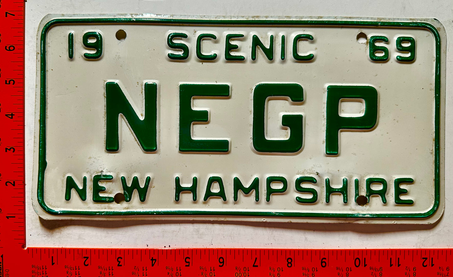1969 New Hampshire #NEGP Passenger Vanity License Plate