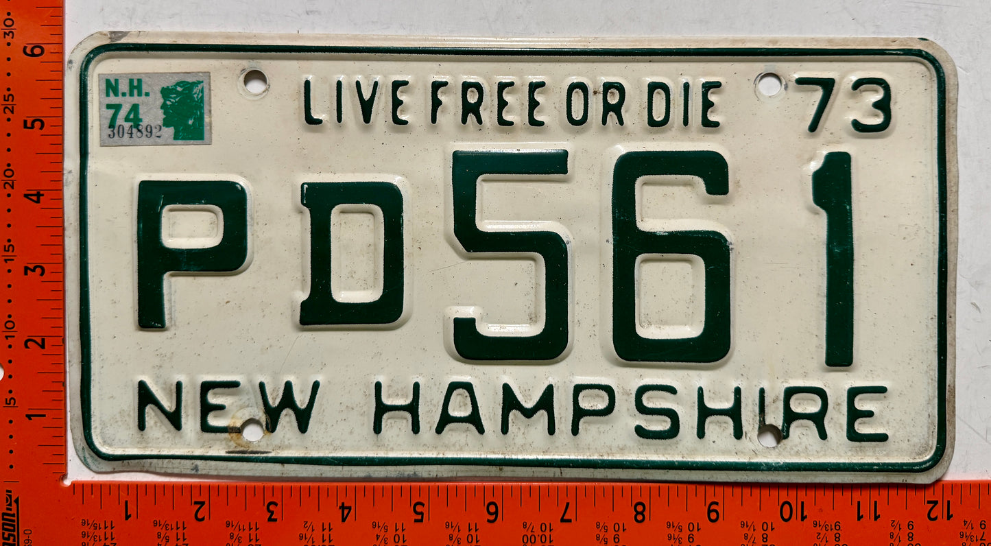 1974 New Hampshire #PD561 Passenger License Plate