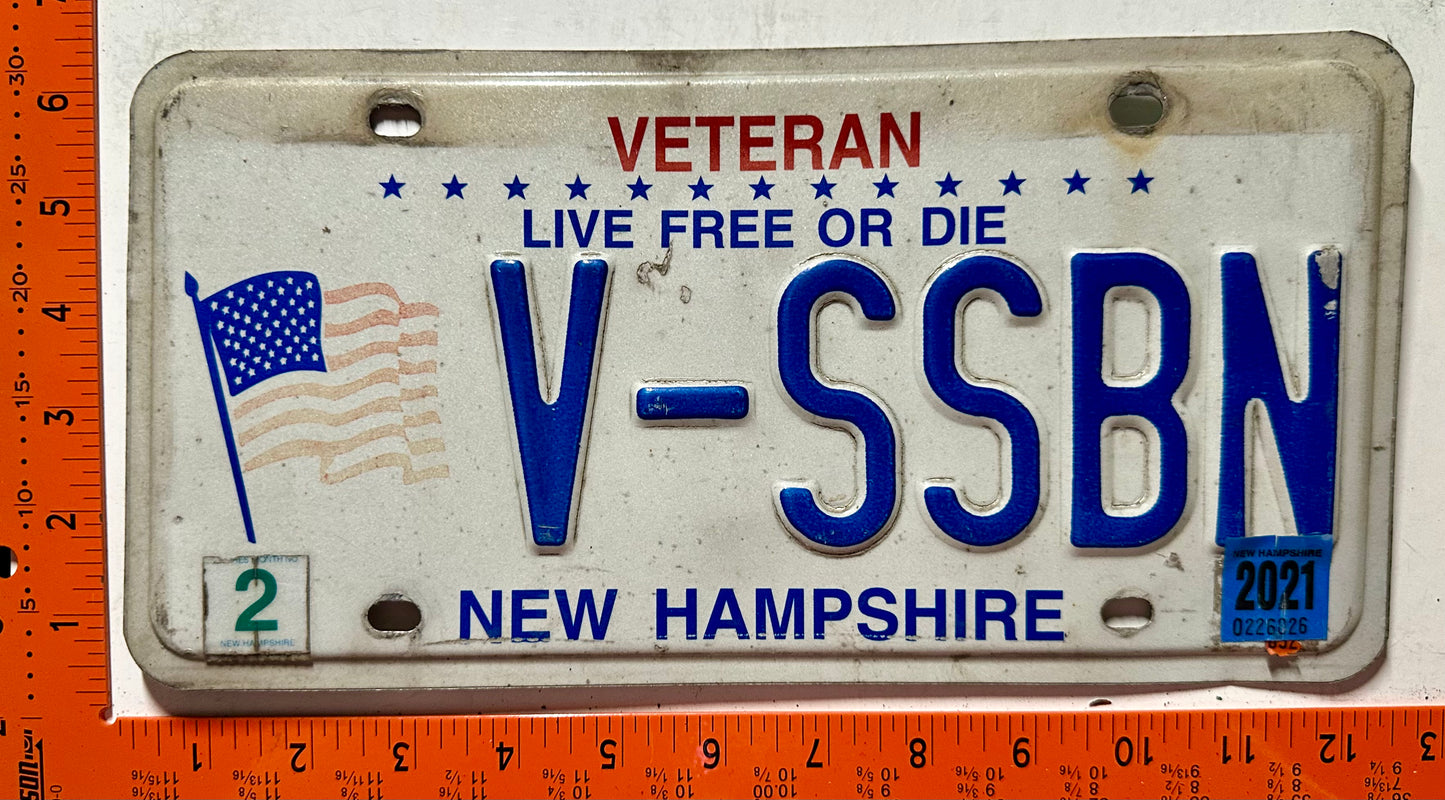 2021 New Hampshire #V-SSBN Veteran Vanity License Plate