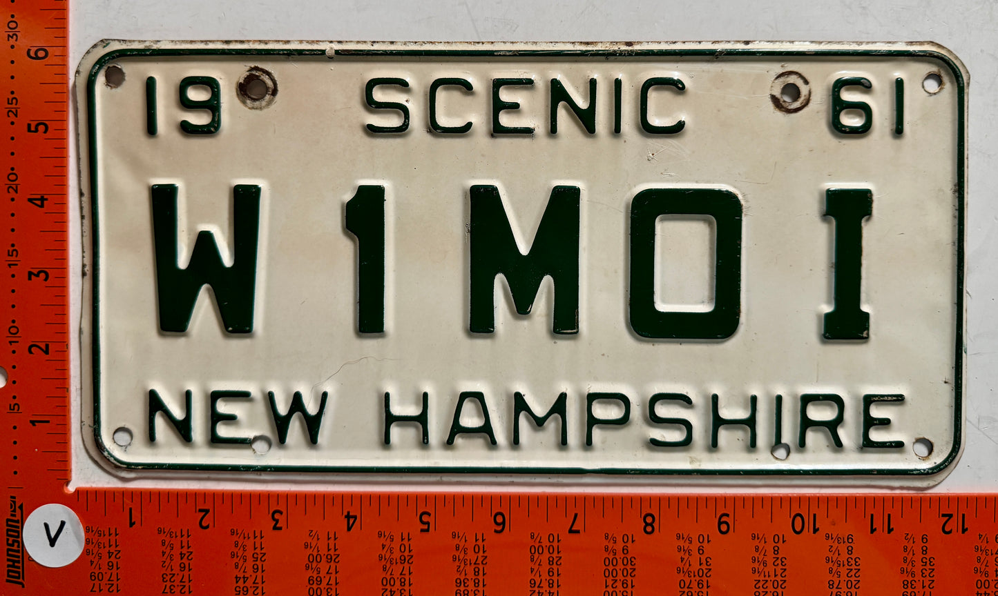 1961 New Hampshire #W1MOI Amateur Radio License Plate