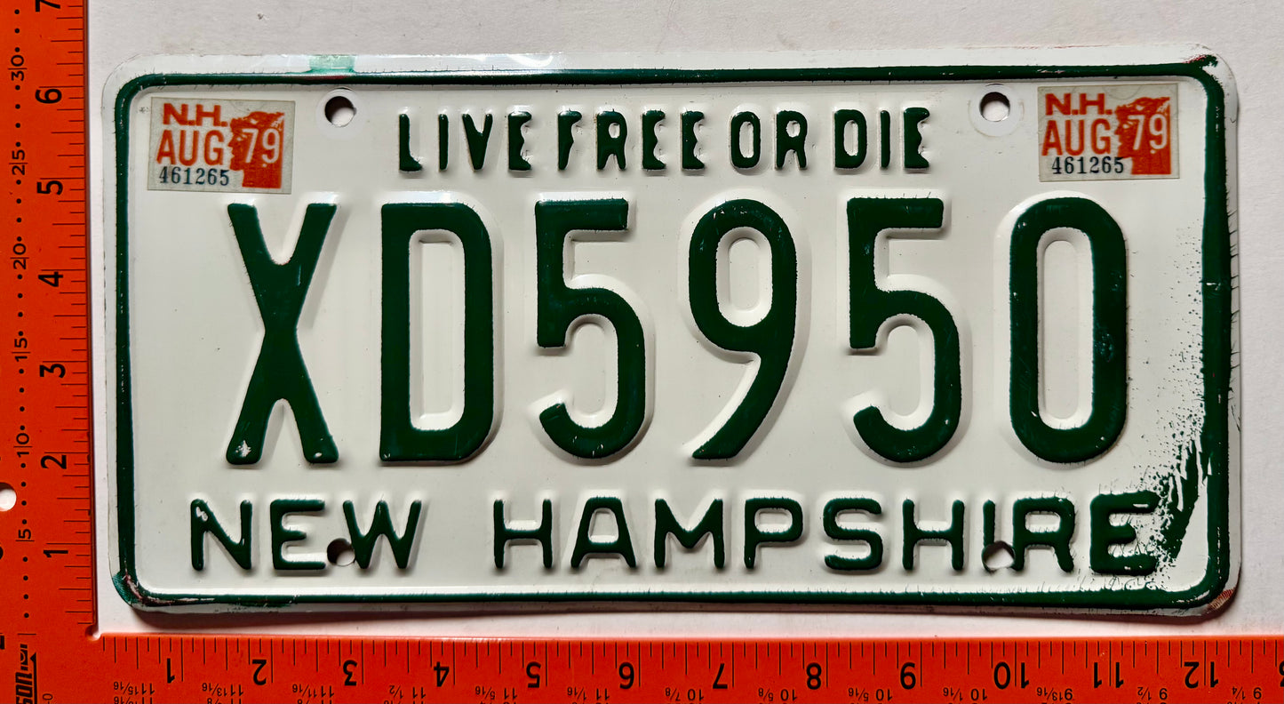 1979 New Hampshire #XD5950 Passenger License Plate