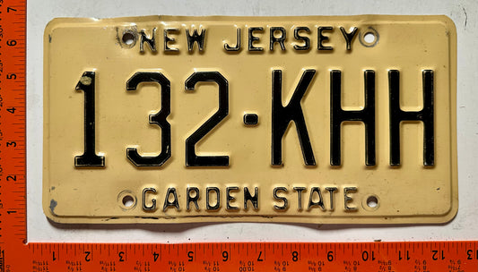undated (1979) New Jersey #132-KHH Passenger License Plate