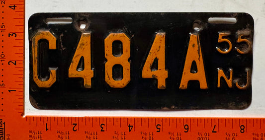 1955 New Jersey #C484A Motorcycle License Plate