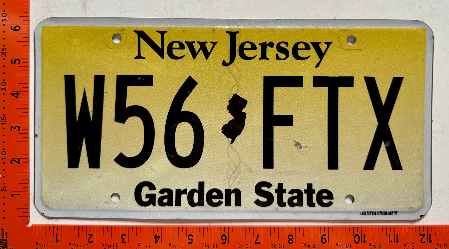 2015 issue New Jersey #W56 FTX Passenger License Plate