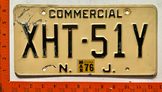 1976 New Jersey #XHT-51Y Commercial License Plate