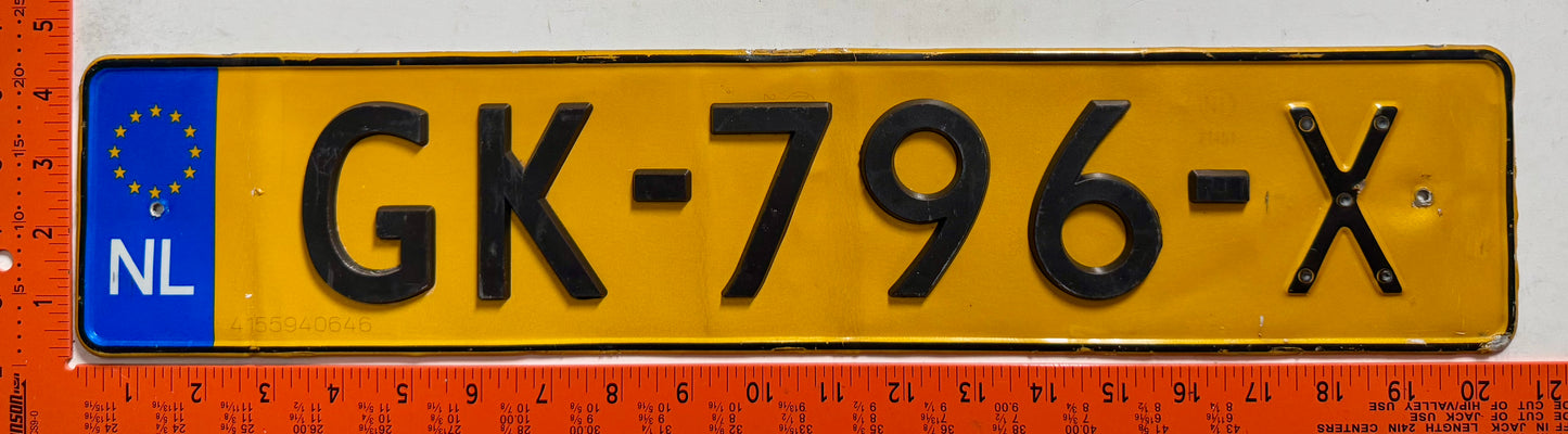 2000 series Netherlands #GK-796-X Passenger License Plate