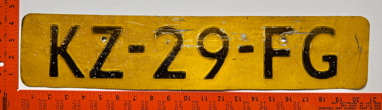 1977 series Netherlands #KZ-29-F5 Passenger License Plate