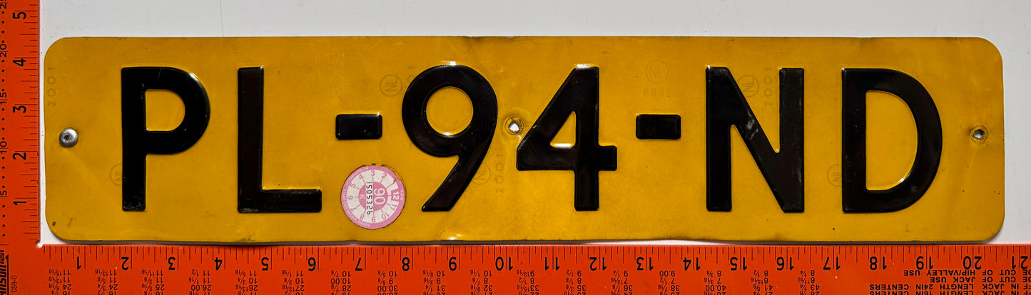 1990 Netherlands #PL-94-ND Passenger License Plate