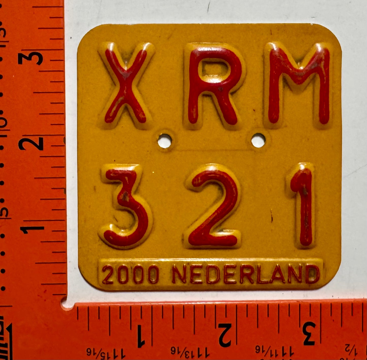 2000 Netherlands #XRM/321 Moped License Plate