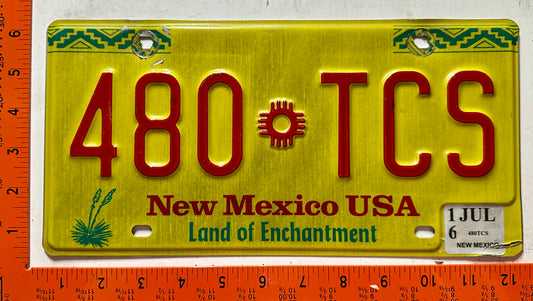 2016 New Mexico #480 TCS Passenger License Plate
