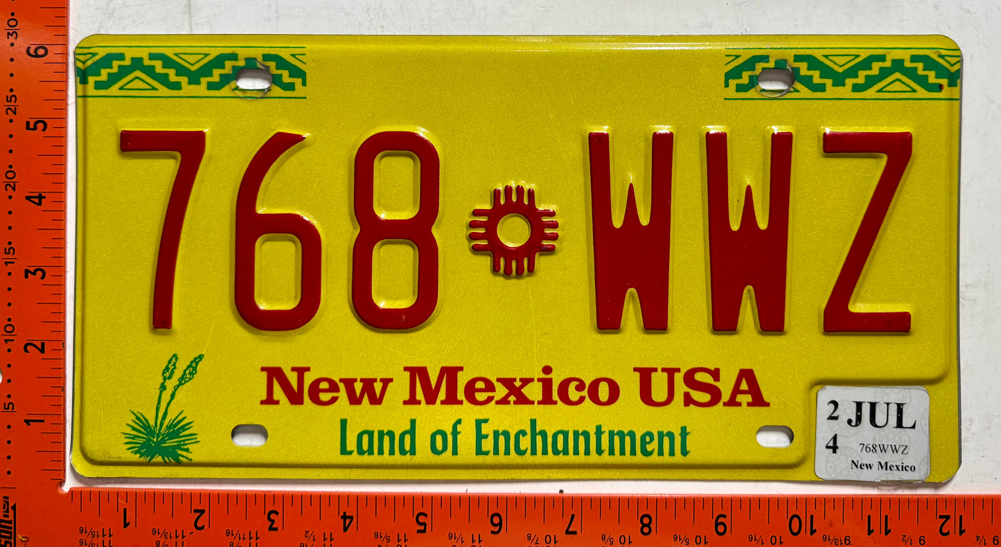 2024 New Mexico #768 WWZ Passenger License Plate
