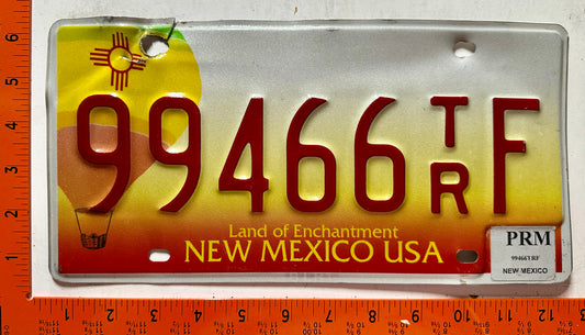 undated New Mexico #99466 T/R F Trailer License Plate