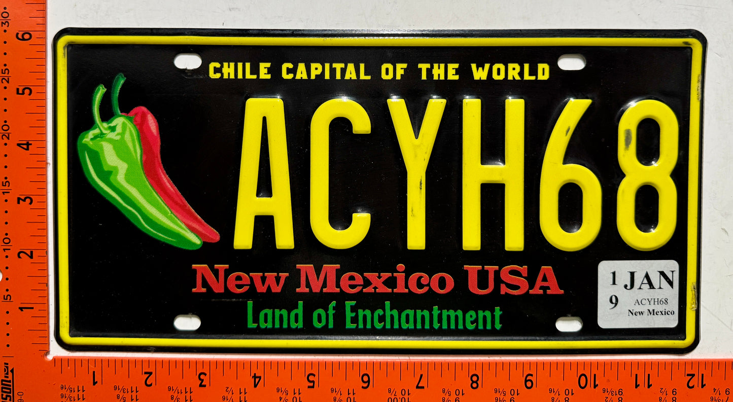 2019 New Mexico #ACYH68 Passenger Chile Pepper License Plate