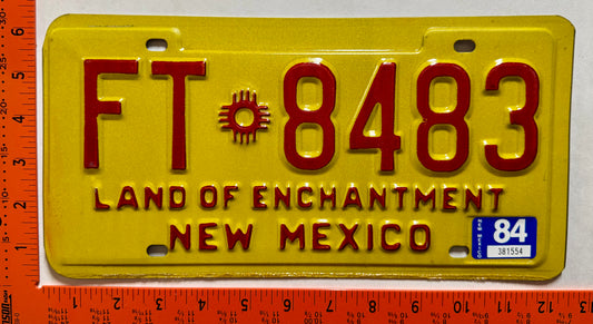 1984 New Mexico #FT 8483 Farm Truck License Plate