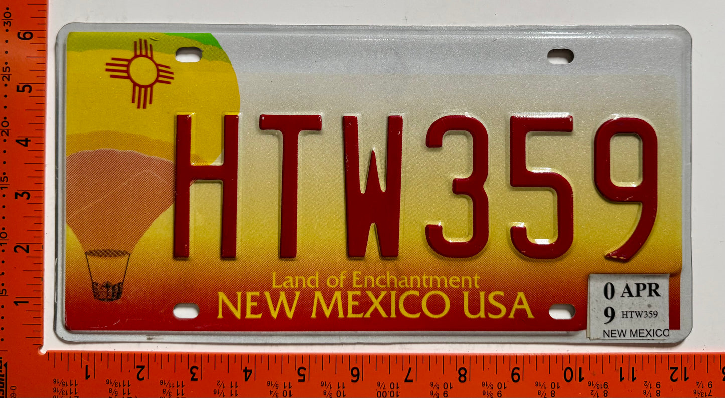 2009 New Mexico #HTW359 Passenger License Plate