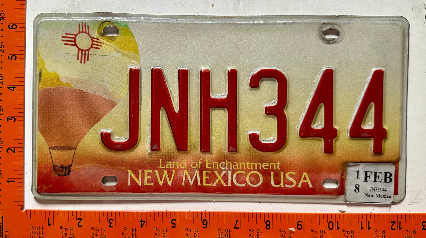 2018 New Mexico #JNH344 Passenger License Plate