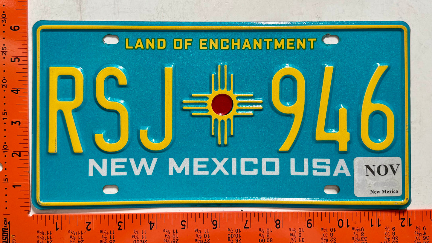 undated New Mexico #RSJ 946 Passenger License Plate