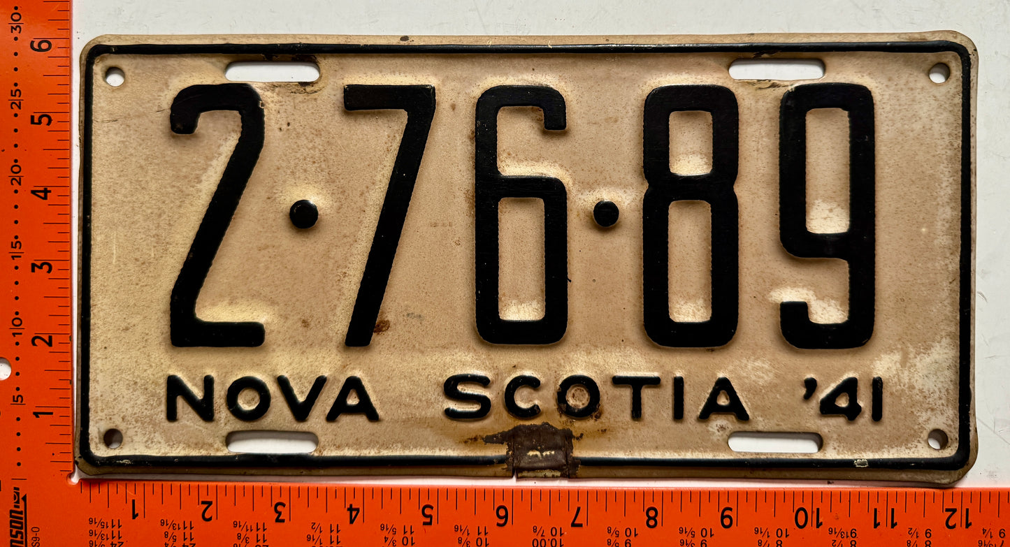1941 Nova Scotia #2-76-89 Passenger License Plate