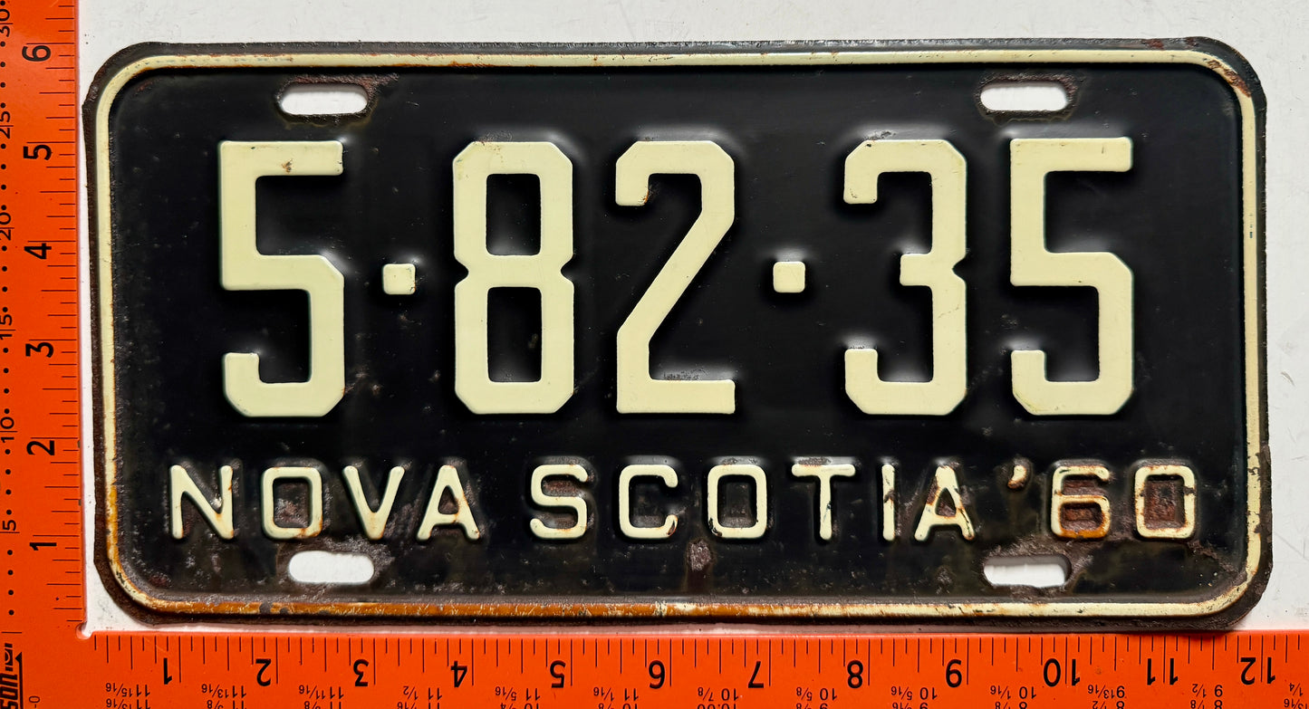 1960 Nova Scotia #5-82-35 Passenger License Plate