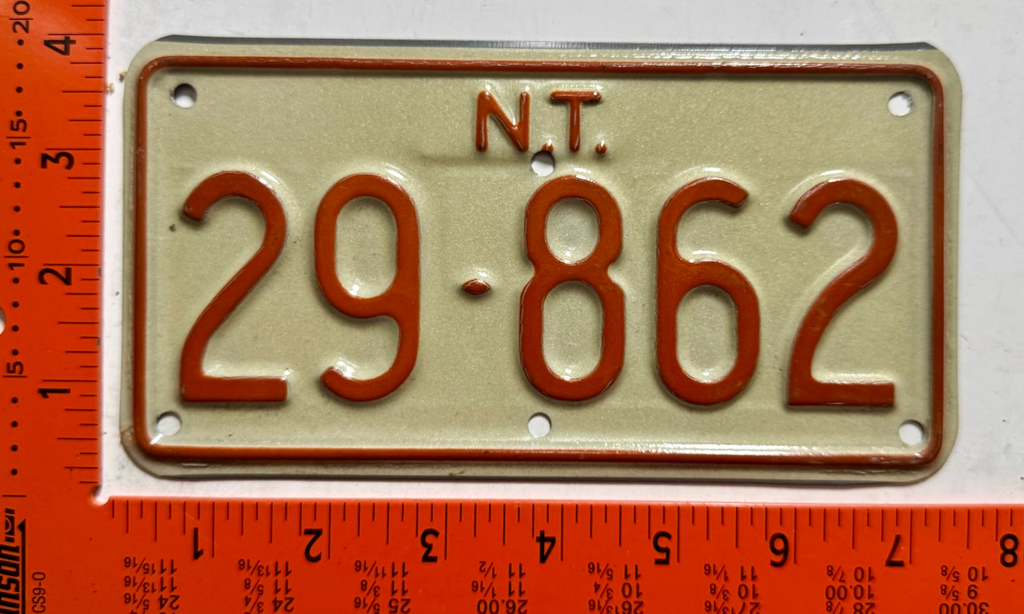 1980 series Northern Territory, Australia #29-862 Motorcycle License Plate
